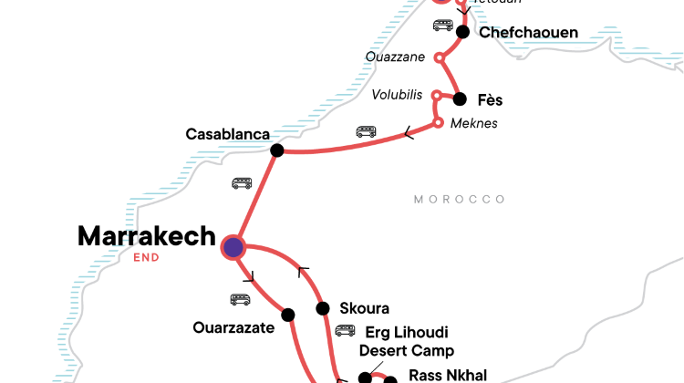 11-Day Morocco Tour from Tangier to Marrakech·Chefchaouen & 2-Night Sahara Desert Adventure with Camel Ride