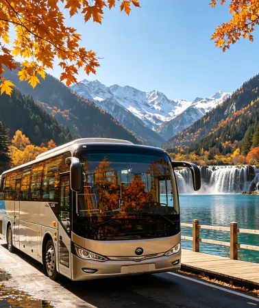 6D5N • Jiuzhaigou + Huanglong + Dujiangyan + Sanxingdui Museum + Panda, Golden autumn Sichuan: comfortable nanny coach, 5-diamond hotel, private airport transfer & eSIM card & panda gift pack included