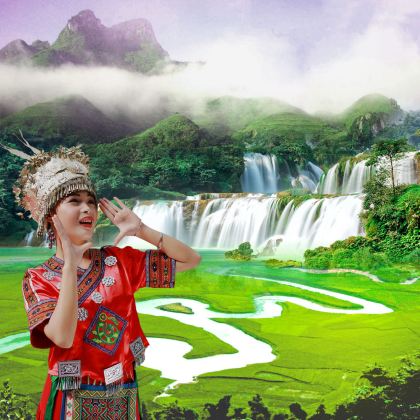 南宁+百色+北海+德天跨国瀑布景区+鹅泉+北海银滩景区+流下村+海丝首港景区+百魔洞+长寿村6日5晚跟团游