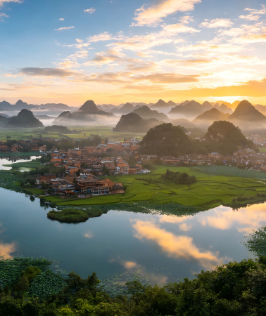 8D7N • Kunming + Mile + Puzhehei + Mengzi + Yuanyang + Jianshui: Highland lakes, art vineyards, karst peaks, ancient terraces, and historic towns – soul of southeastern Yunnan.