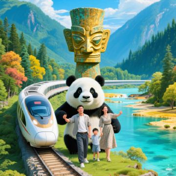 成都+九寨沟+黄龙风景名胜区+三星堆博物馆4日3晚拼小团