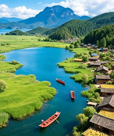 6D5N • Lijiang + Dali + Lugu Lake: Bonfire party, sunrise viewing, pig-trough boat ride, Erhai Lake, tie-dye experience, Jade Dragon Snow Mountain, Baisha Ancient Town