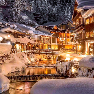 日本山形县银山温泉+宫城藏王狐狸村+藏王温泉滑雪场+仙台大观音像4日3晚自由行