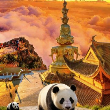 成都+峨眉山+乐山+三星堆博物馆+成都大熊猫繁育研究基地5日4晚跟团游