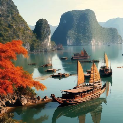 广西南宁+德天瀑布+通灵大峡谷+越南下龙湾+河内+北海10日9晚跟团游