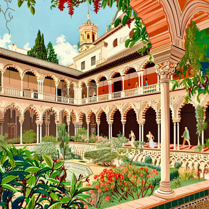 西班牙塞维利亚王宫+塞维利亚主教堂+西班牙广场【中文专车】