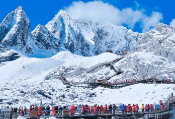 丽江玉龙雪山【冰川大索道+蓝月谷+印象丽江】快速出票、代预约【该索道票为4506石碑的冰川公园+蓝月谷+印象丽江演出票】