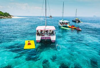海棠湾后海村浮潜不限时＋帆船＋滑梯＋海上滑梯＋魔毯 半日游【零基础可玩 不需要会游泳 专业教练带领 轻松好上手】