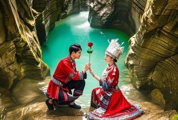 恩施地心谷一日游【纯玩|市区免费接送|带你走访茶盐古道】【[网红景点]走访400年前茶盐古道，打卡地之心，游玩时间充足，轻松享受假期！】