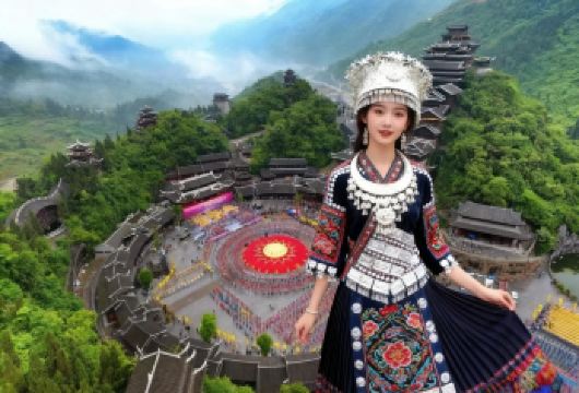 重庆彭水蚩尤九黎城+正宗乌江画廊游船一日游/2-8人拼团纯玩【亮点1：乘坐游船看乌江画廊，精品小团纯玩无购物，上门接。】