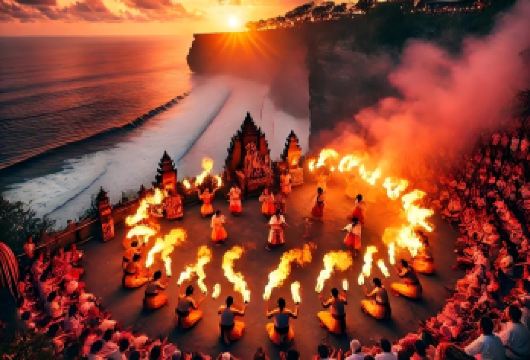 乌鲁瓦图：情人崖日落 + Kecak火舞秀半日游 | 含接送【经典Kecak火舞秀，纯人声演绎无乐器，悬崖日落加持氛围感拉满】