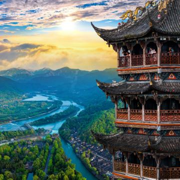 青城山+都江堰·含川剧送纪念钞（可选奔驰8人团蓝眼泪）含门票