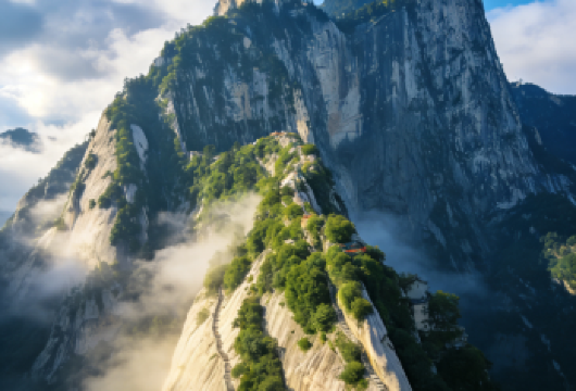 西安出发，西岳华山一日游纯玩送地图手套、丝带 【[纯玩团]纯玩团，不进任何购物店，让您尽情欣赏华山美景。】