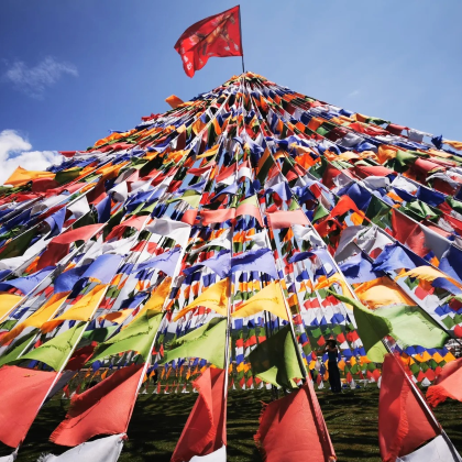 赠骑马体验·祁连草原峨堡公路+岗什卡雪峰大本营·连心湖冰瀑