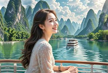 漓江四星游船+漓江竹筏游+漓江岸边观光车一日游【纯玩不赶早】【[亮点一]不赶早，轻松且深度式游玩；】