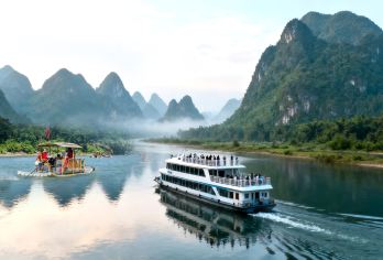 【漓江三游.不起早】漓江四星船+漓江竹筏+20元背景图一日游【漓江精华景点一网打尽：九马画山，黄布倒影，20元背景，兴坪漓江】