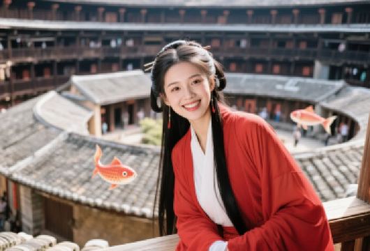 福建南靖云水谣景区+永定土楼景区一日游【双景区包车游赠VR】【[亲子甄选·自由随心]南靖云水谣+永定土楼王一日游，专车包车舒适出行，寻访电影《大鱼海棠》拍摄地】