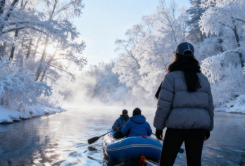 长白山水色雾凇漂流 独立成团 上门接送 时间自由 星级服务【独立成团 时间自由 免费上门接送 《船行雾中漂 人在画里游》】