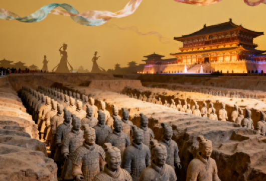 秦始皇帝陵博物院(兵马俑)门票+西安千古情门票【兵马俑+千古情门票】