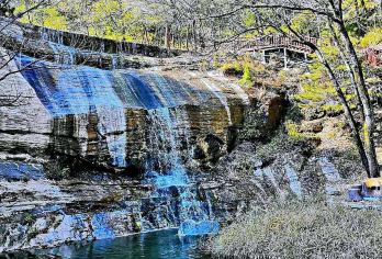 保定秀水峪一日游【大同出发】【从高处悬崖落下的白练落在碧绿的溪水潭中。】