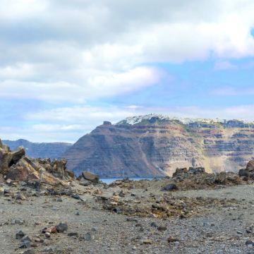 【希腊圣托尼里日游】伊亚蓝顶教堂+费拉小镇+卡马里+红沙滩