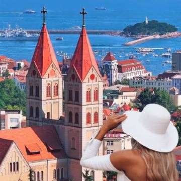 购物退全款】2-10人团/栈桥喂海鸥/啤酒博物馆+游船小麦岛