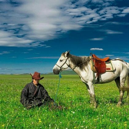 中国内蒙古呼伦贝尔莫尔格勒河景区+呼伦贝尔大草原+天下草原游牧部落一日游