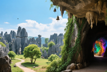 石林九乡纯玩一日游：二环内接升级九乡双索道双游船或15人小团【[一价全含]可选15人小团，九乡升级两段游船两段索道+石林景区门票】