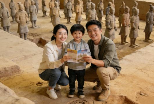 【VIP家庭团·不拼团·上门接】兵马俑+华清宫+千古情/驼铃【一家齐出游，亲子乐无忧！趣玩景点、畅享美食，共赴温馨欢乐之旅！】