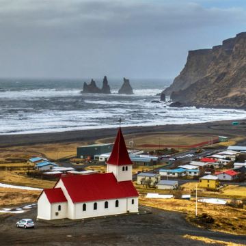 冰岛南岸经典瀑布冰川+维克小镇黑沙滩中英文团一日游|可选接送