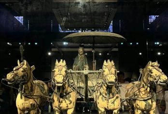 西安秦始皇陵兵马俑+丽山园一日游【大咖导游/赠中餐】【成人套餐包含[兵马俑丽山园（铜车马）门票+车费+餐费+导服+无线耳麦]有演出的含演出门票！】