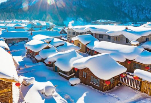 【真！纯玩品质6人团·巴士赠午餐】◈门票全含◈雪乡一日游【亮点一：驾爬犁或ATV驰骋雪原，邂逅雪地孔雀，再与梦幻大雪人合影，超长雪滑梯的尖叫刷爆朋友圈！】