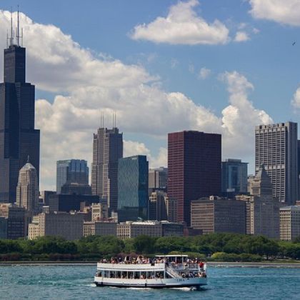 美国芝加哥河+密歇根湖半日游