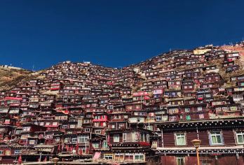 色达县佛學院天髒台半日游（此产品为：特殊渠道）【色达五明佛學院，万千红屋映雪山，藏地人文与自然交融，朝丨圣摄影绝丨美地。】