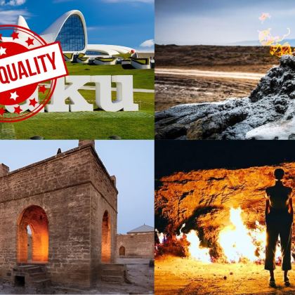 巴库：戈布斯坦区-阿布歇隆区-泥火山-火神庙-火焰山之旅