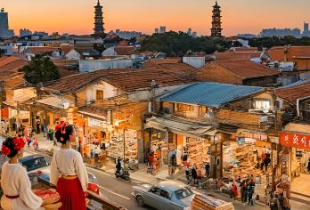 蟳埔村+洛阳桥+少林寺+开元寺+西街一日游•接送+午餐+讲解【[非遗体验·浔埔簪花围] 化身“头上花园”渔女，专业妆造+服饰体验，打卡赵丽颖同款造型】