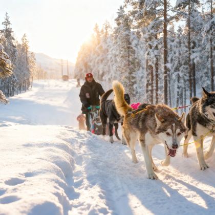 挪威朗伊尔城：狗拉雪橇极夜之旅
