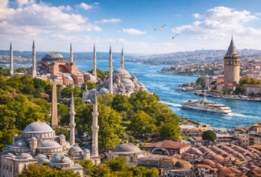 伊斯坦布尔经典一日游 圣索菲亚大教堂|蓝色清真寺|海峡游船【串联老城地标与博斯普鲁斯海峡，一天看懂伊斯坦布尔】