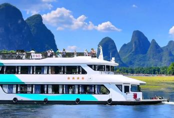 遇龙河竹筏漂游+十里画廊+漓江三星船/四星游船一日游【纯玩】【[亮点一]乘坐三星游轮/四星游轮、漓江20元背景、沉浸式赏漓江山水风光；】