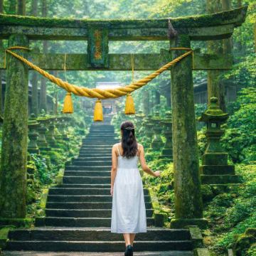 日本福冈秘境神社·阿苏火山·草千里·黑川温泉一日游|熊本往返