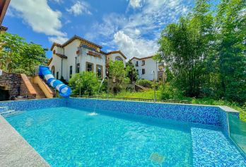 惠州南昆山10房19床滑梯泳池温泉别墅+桌球+KTV+烧烤【别墅带滑梯泳池+泡池+麻将+烧烤+KTV+厨房+桌球，配套齐全，足不出户即可畅享别墅轰趴】