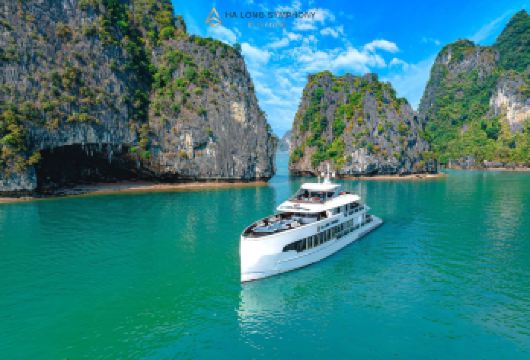 【交响乐号】下龙湾五星豪华邮轮自助餐/下午茶/豪华巴士接送【享用轻食早餐和优质午餐，尽情欣赏壮丽的下龙湾全景】