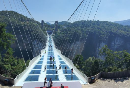 张家界：玻璃桥及峡谷门票含接送【惊险刺激的活动与宁静自然美景的完美融合 可单独预订玻璃桥门票或购买整个峡谷的套票 可在张家界任意酒店接送】