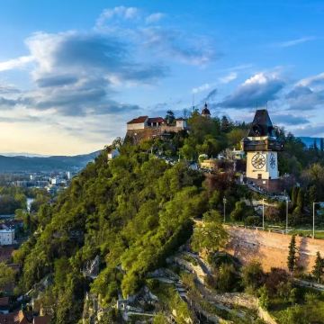  奥地利格拉茨-城堡山-皇家城堡-穆尔人工岛|世界文化遗产