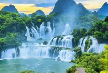 德天跨国大瀑布+明仕田园+鱼鳞坝一日游【纯玩大巴团+含午餐】【[边关美景]领略德天中越边境异域特色风情，近距离感受跨国瀑布的磅礴气势，成人已含德天景区接驳车】