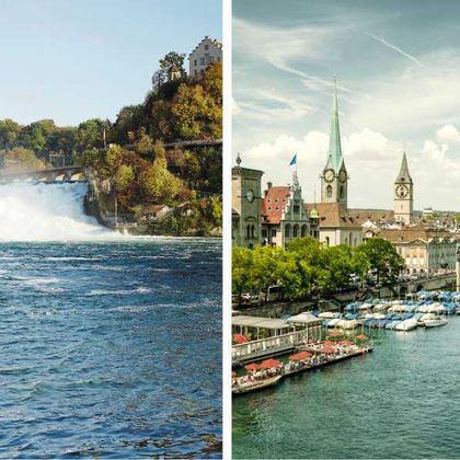 瑞士苏黎世莱茵瀑布+苏黎世旧城区一日游