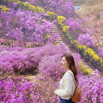 韩国富川远美山金达莱庆典｜富川杜鹃花＋樱花节＋光明洞窟一日游
