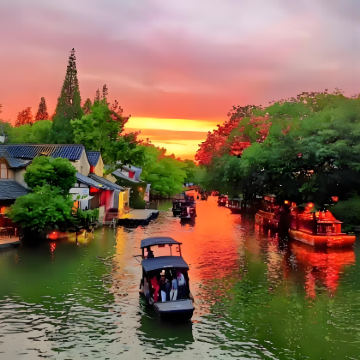 【含门票+讲解耳机】嘉兴乌镇+西塘+西塘夜景纯玩一日游上门接