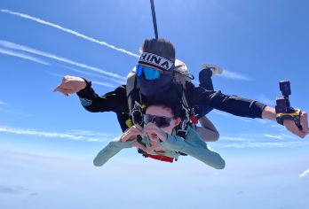 山东青岛跳伞基地一日游【3000米高度+空中酷炫拍摄】【[刺激体验]高空自由落体，俯瞰震撼美景；】