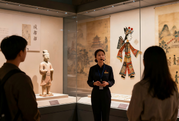 【金牌说】 四川博物院讲解 2H含耳麦大咖讲师领讲精致小团【[金牌导游讲师团]他们博古通今，幽默睿智，善于挖掘文物背后的故事，用有趣的方式还原历史真相；】